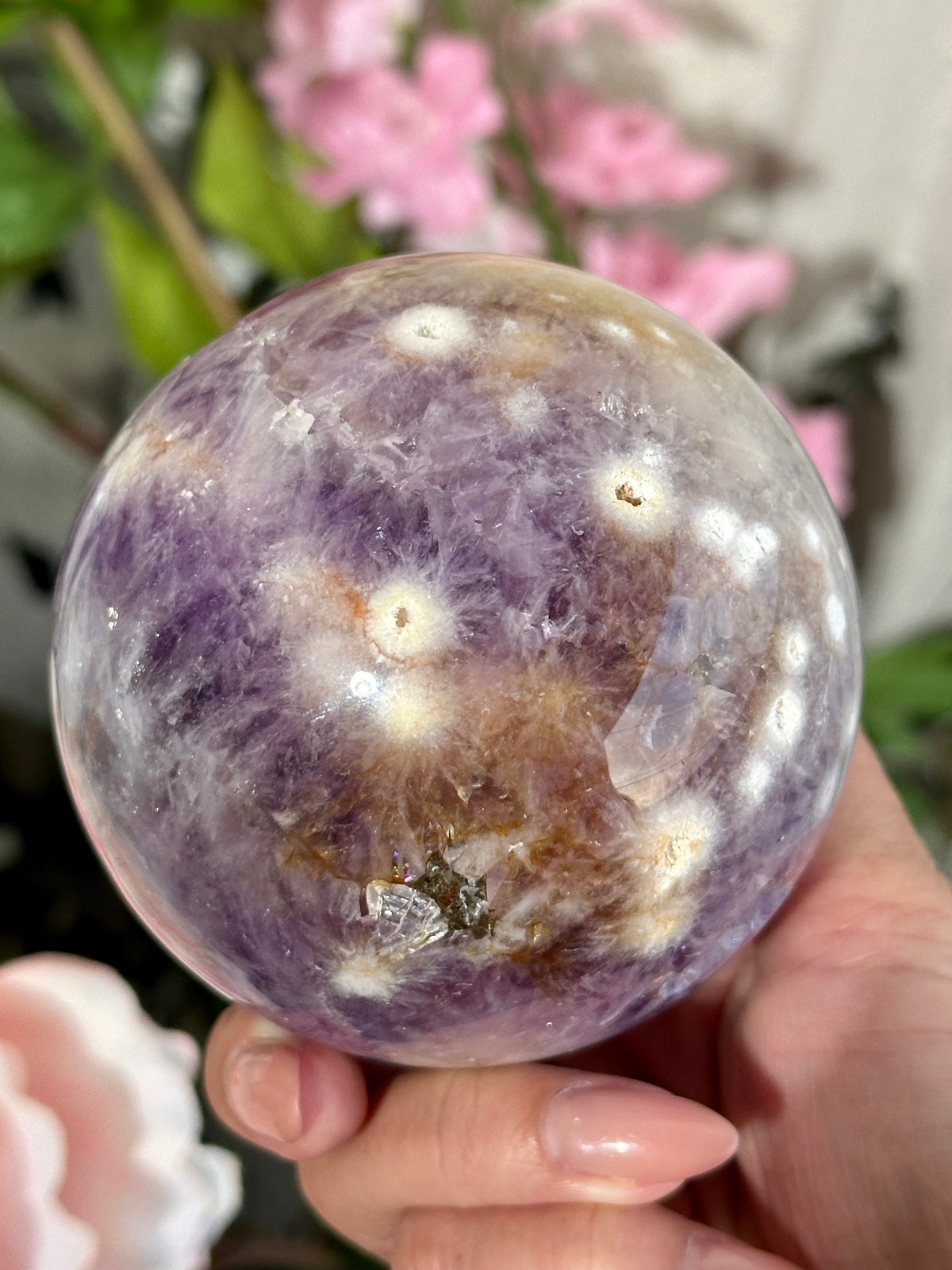 Amethyst Flower Agate Sphere MOSCATO