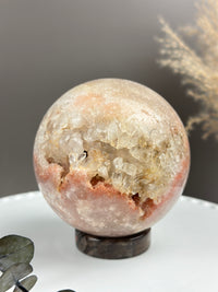 Super Extra Quality Pink Amethyst Sphere | Premium Crystal from Brazil | Peach & Pink Quartz Cave Formation | Luxury Gift Home Decor Crystal
