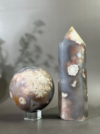 MAVIS 102mm Moody n Groovy Statement Flower Agate Sphere