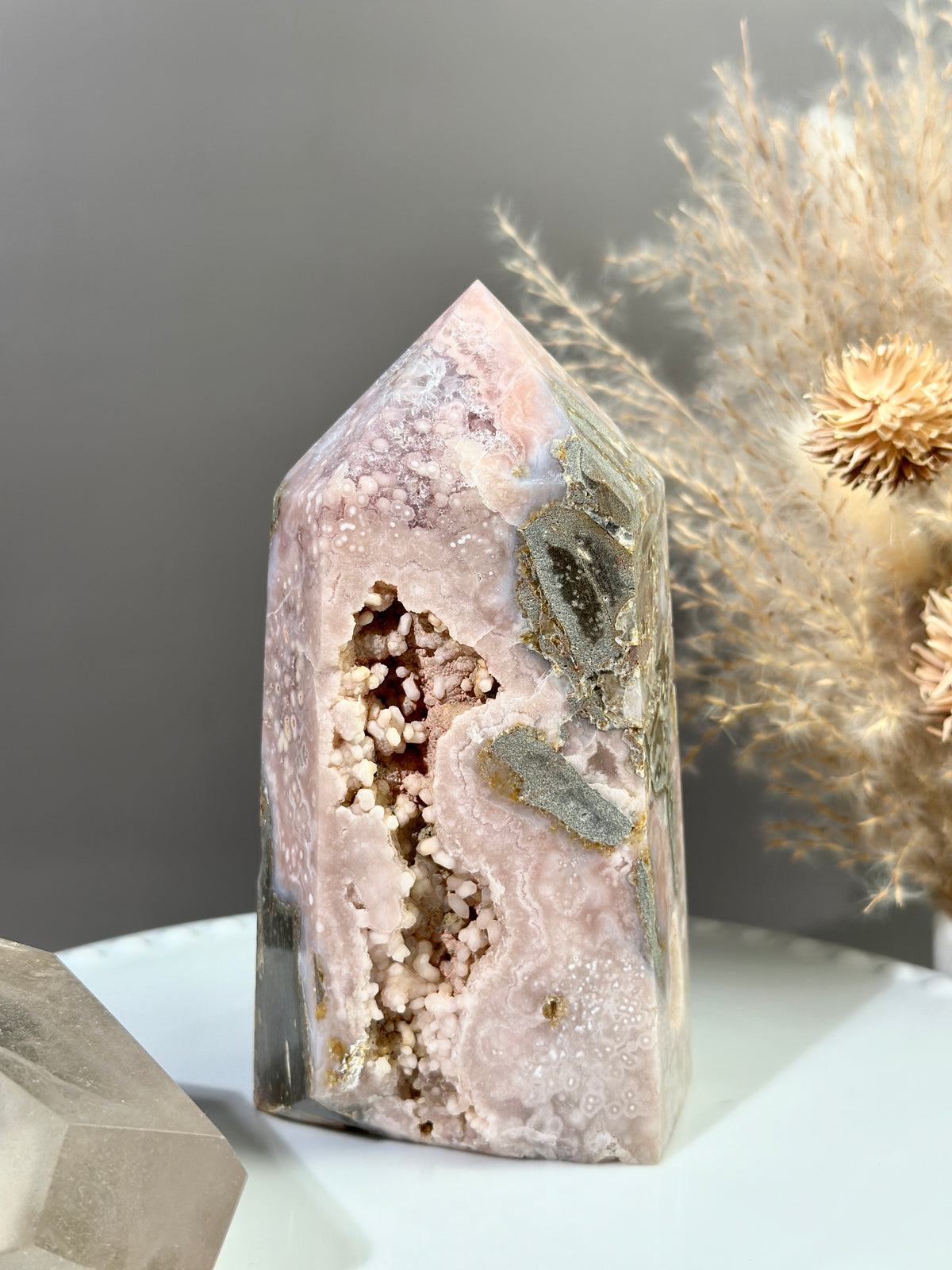 PARIS Quartzy Pink Amethyst Flower Agate Tower