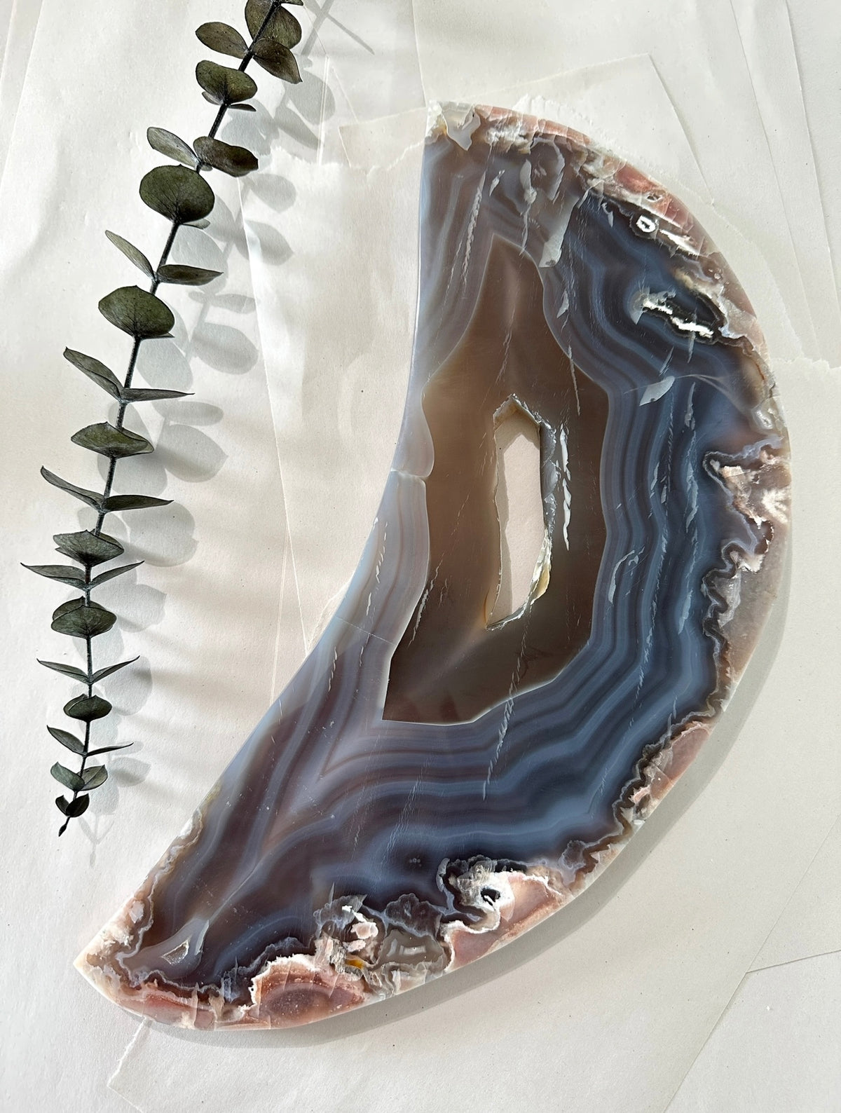 Slab #FAS5 Blue Banded Flower Agate Slab
