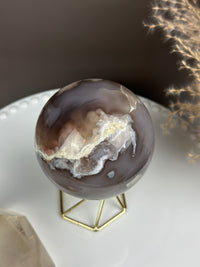 TIANA Ninja Druzy Cave Eyes Moody Flower Agate Sphere 3.2” // 82mm