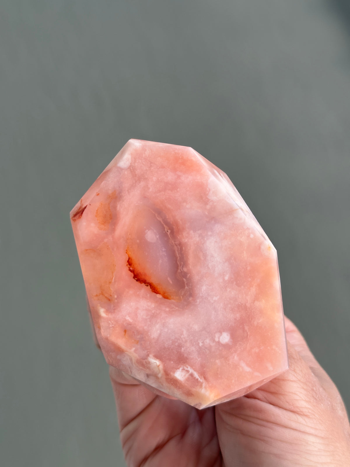 Pink Carnelian Flower Agate XL Freeform #6