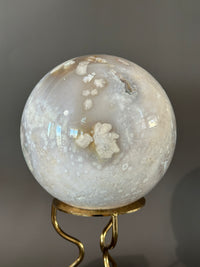 CINDERELLA Pale Pink Quartzy Flower Agate Statement Sphere 135mm