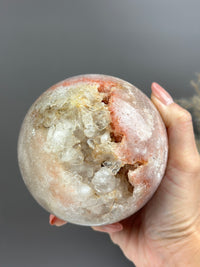 Super Extra Quality Pink Amethyst Sphere | Premium Crystal from Brazil | Peach & Pink Quartz Cave Formation | Luxury Gift Home Decor Crystal