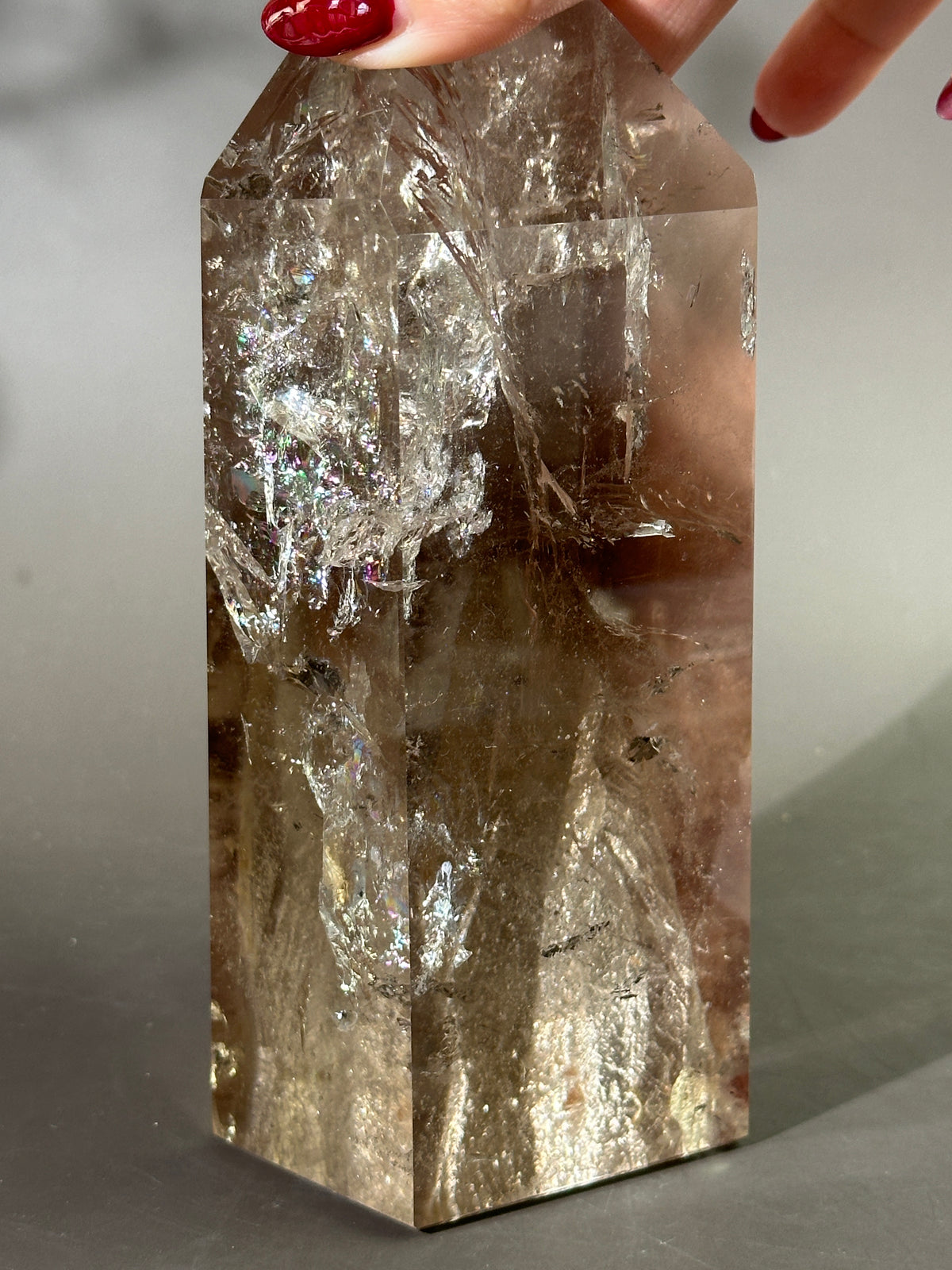 Pink Lithium Smoky Quartz Statement Tower MAGNOLIA