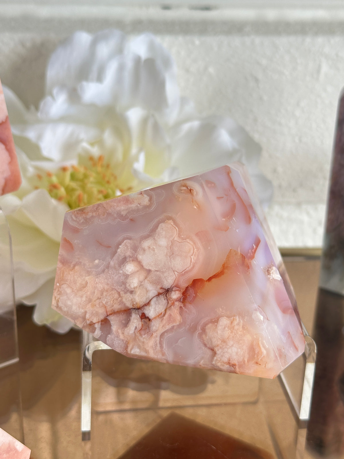 Pink Carnelian Flower Agate XL Freeform #2