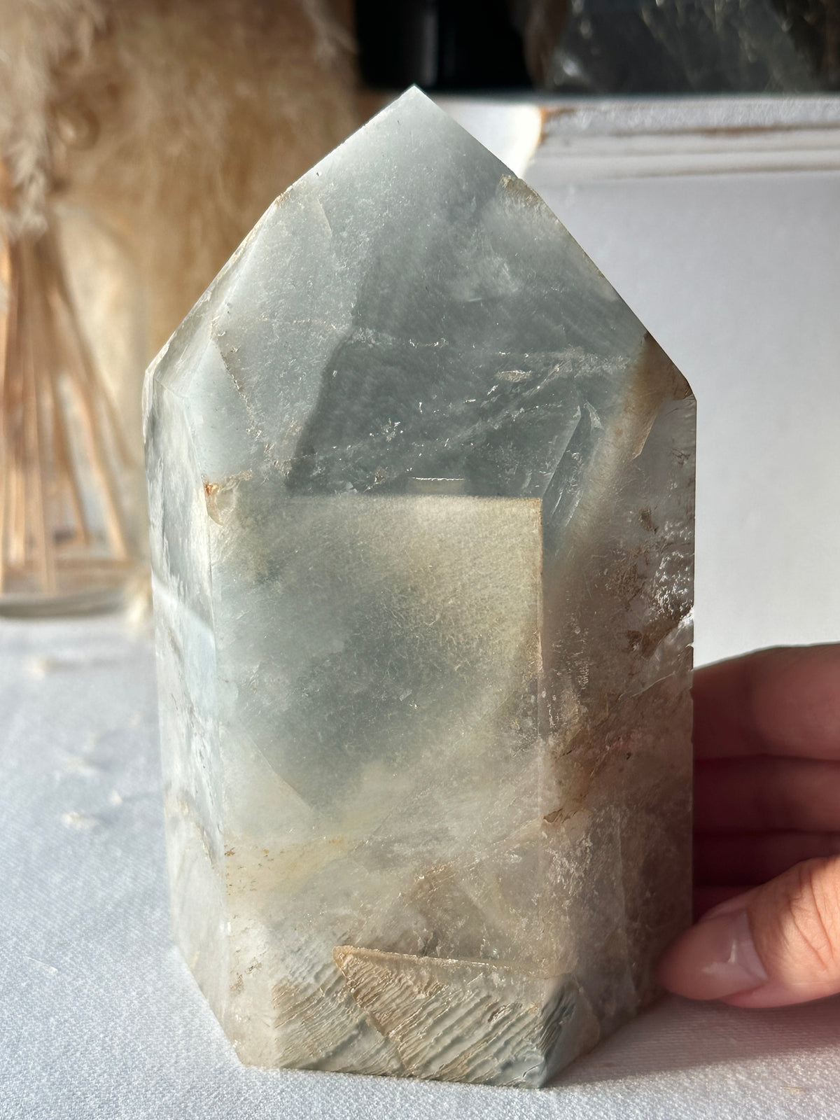 Blue Amphibole Blue Tara Statement Tower for Home Decor WOLFIE