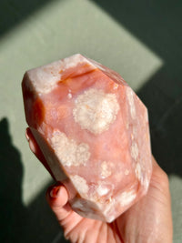 Pink Carnelian Flower Agate XL Freeform #1