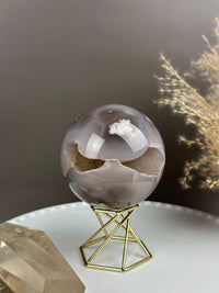 TIANA Ninja Druzy Cave Eyes Moody Flower Agate Sphere 3.2” // 82mm