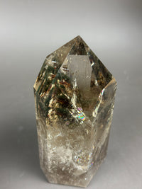 SMOKY LUSH Large Smoky Garden Quartz Tower with Rainbow Inclusions 5.75”
