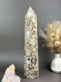 APPLE PIE 🥧 XXXL Statement 14.5” Flower Agate Tower