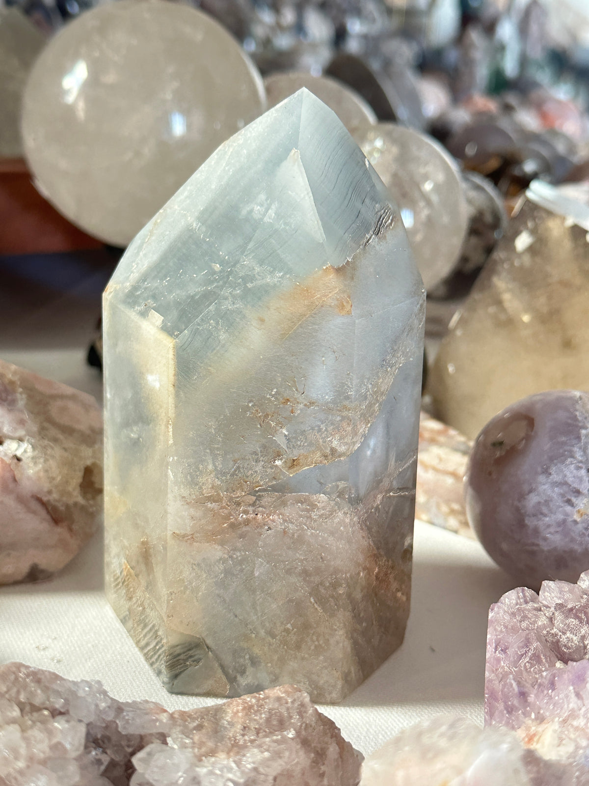 Blue Amphibole Blue Tara Statement Tower for Home Decor WOLFIE