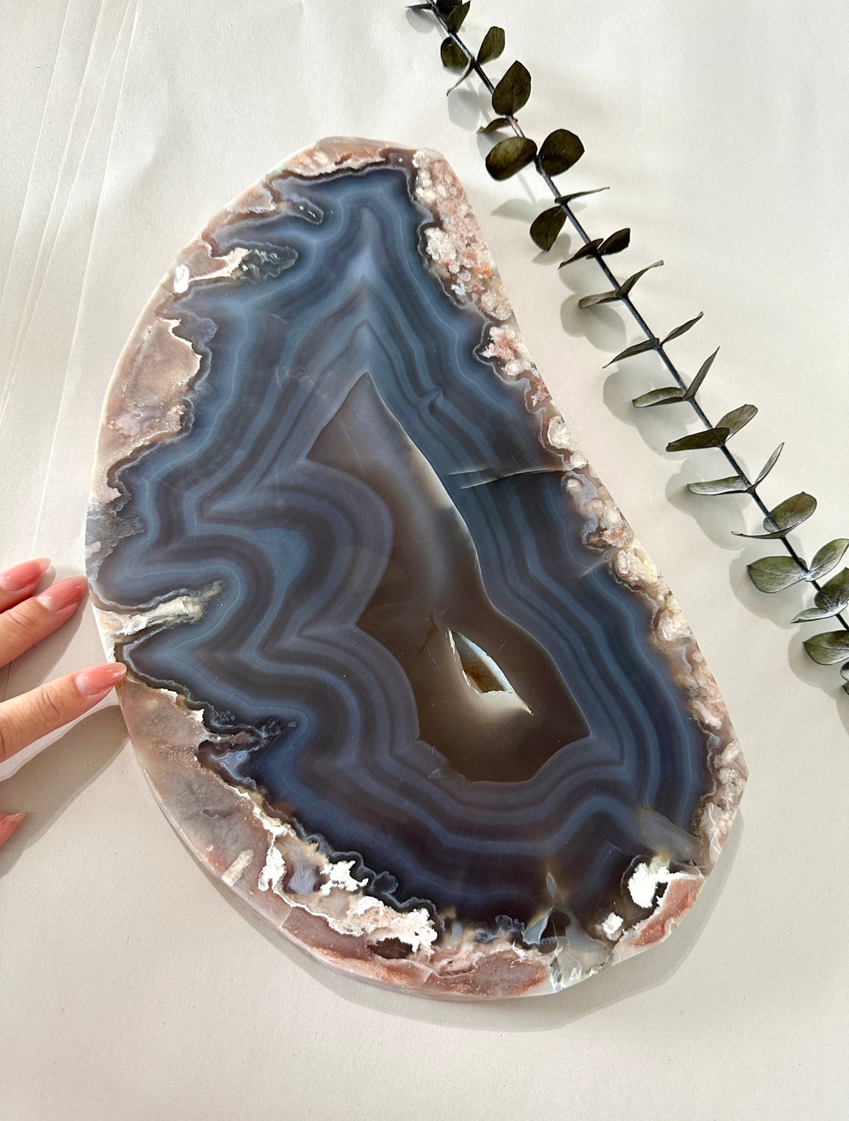 Slab #FAS7 Blue Banded Flower Agate Slab