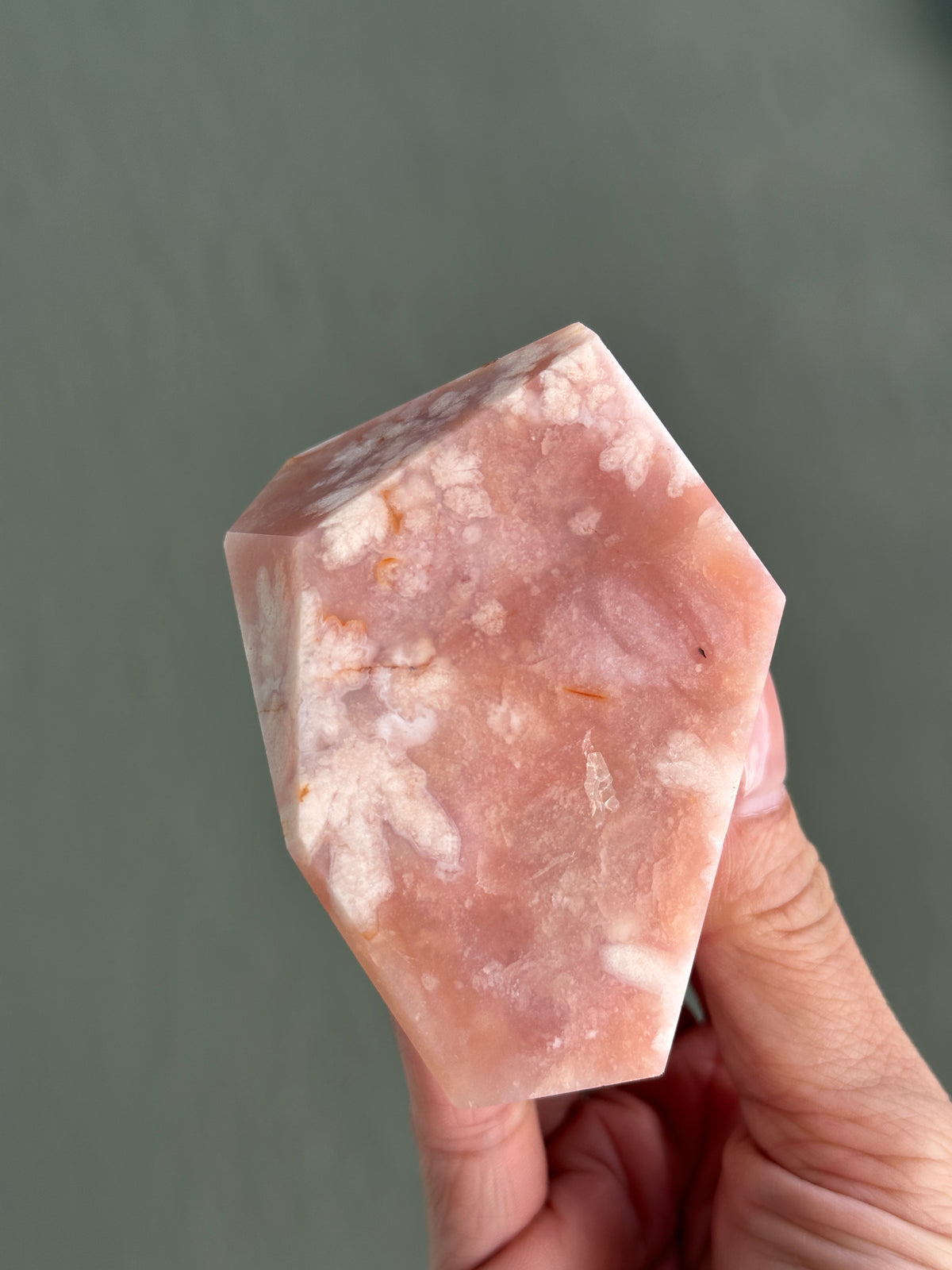 Pink Carnelian Flower Agate XL Freeform #6