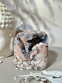 Tiffany Stone with Druzy Pockets Creamy Peachy Pink