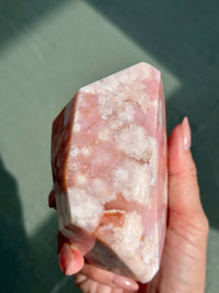 Pink Carnelian Flower Agate XL Freeform #1