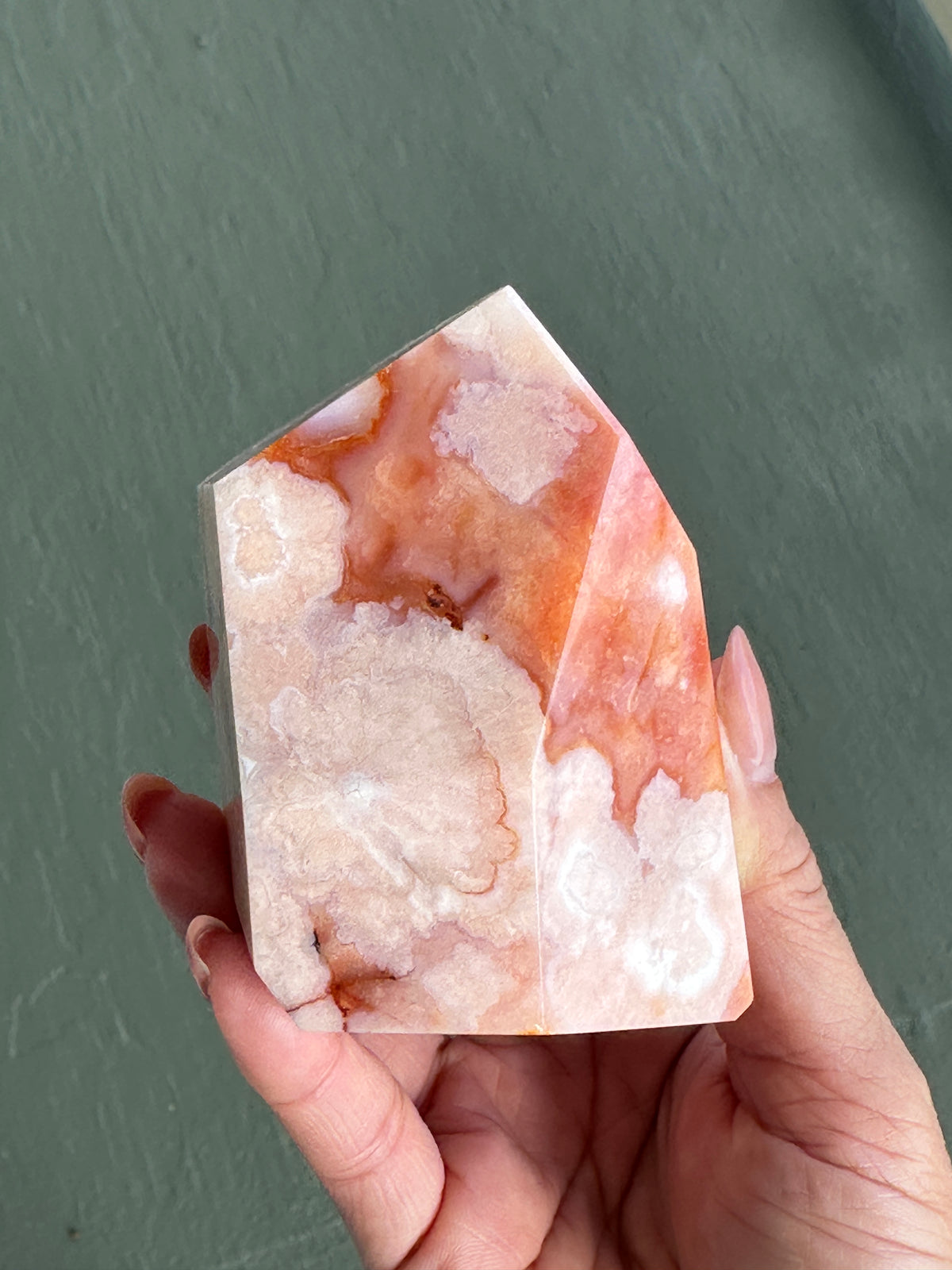 Pink Carnelian Flower Agate XL Freeform #5