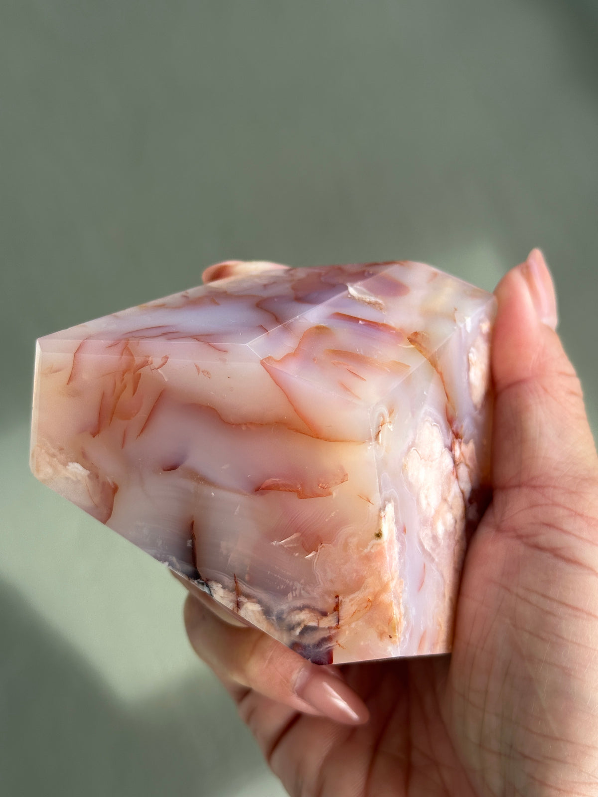 Pink Carnelian Flower Agate XL Freeform #2