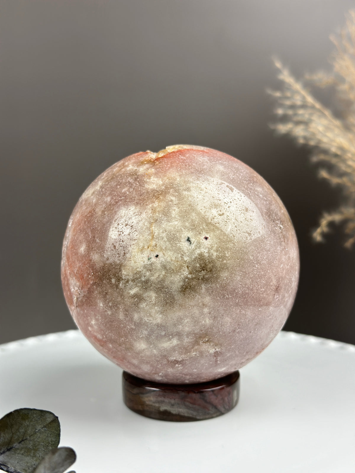 Super Extra Quality Pink Amethyst Sphere | Premium Crystal from Brazil | Peach & Pink Quartz Cave Formation | Luxury Gift Home Decor Crystal