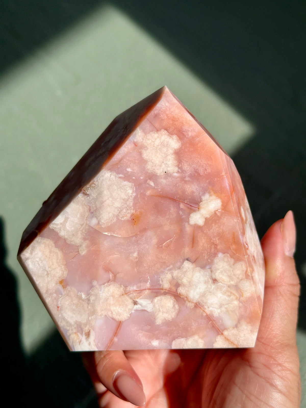 Pink Carnelian Flower Agate XL Freeform #1