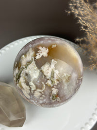 BELDA Statement Pink Amethyst x Flower Agate Sphere 4.3” // 111mm