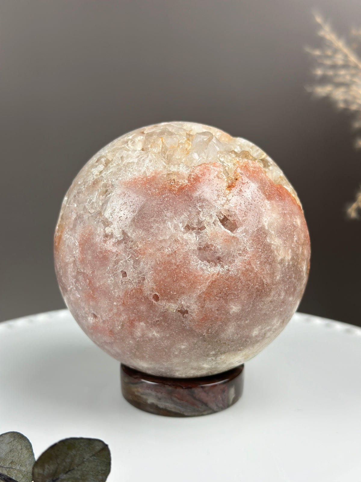 Super Extra Quality Pink Amethyst Sphere | Premium Crystal from Brazil | Peach & Pink Quartz Cave Formation | Luxury Gift Home Decor Crystal