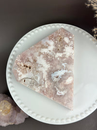 Slab Freeform Druzy Flower Agate x Pink Amethyst