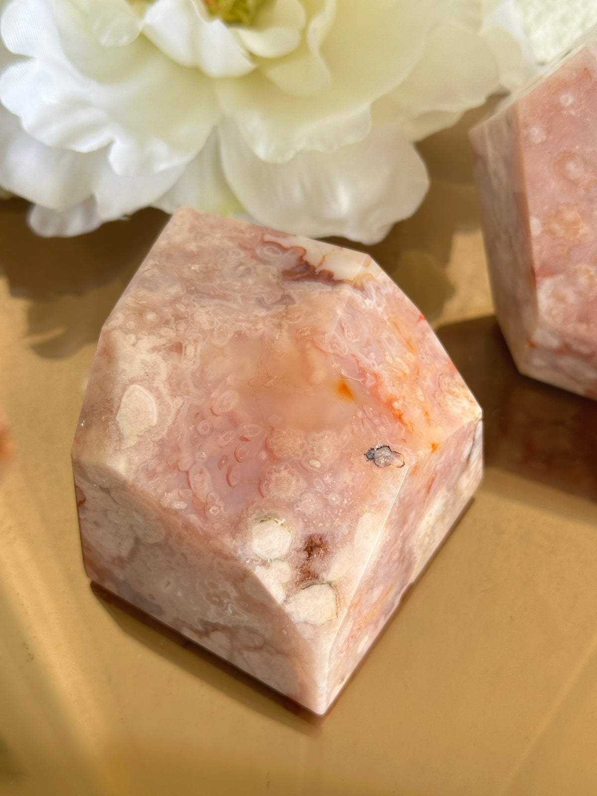 Pink Carnelian Flower Agate XL Freeform #4