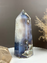 PRISCILLA Orby Moody Flower Agate 6.75” Statement Tower