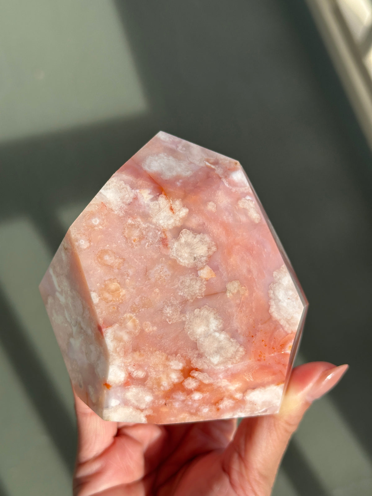 Pink Carnelian Flower Agate XL Freeform #1