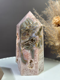 PARIS Quartzy Pink Amethyst Flower Agate Tower