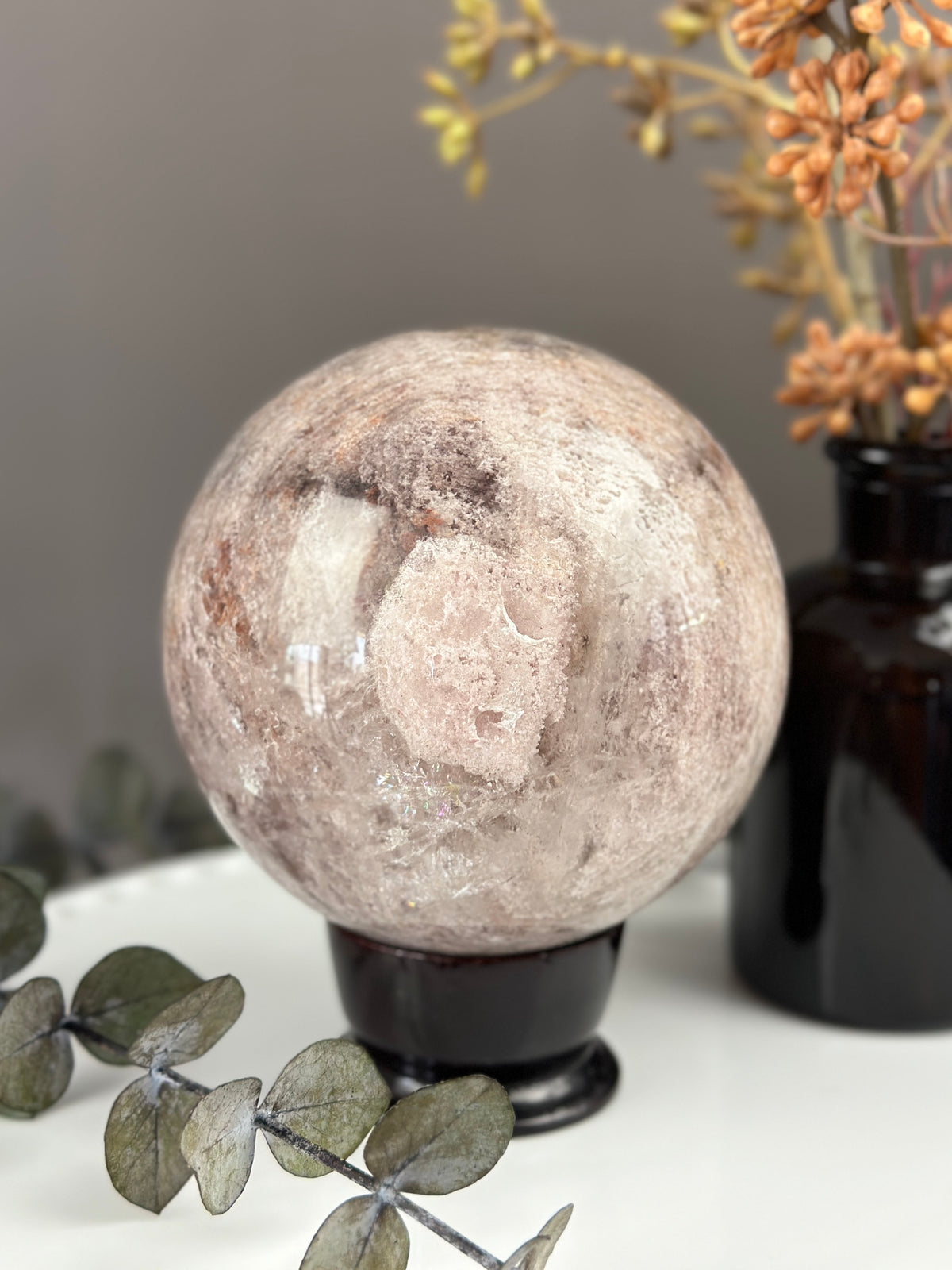 LUNA Statement Pink Lithium Sphere 100mm // 4”