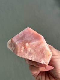 Pink Carnelian Flower Agate XL Freeform #6