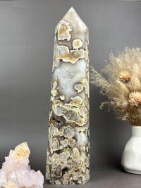 APPLE PIE 🥧 XXXL Statement 14.5” Flower Agate Tower