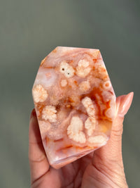 Pink Carnelian Flower Agate XL Freeform #3