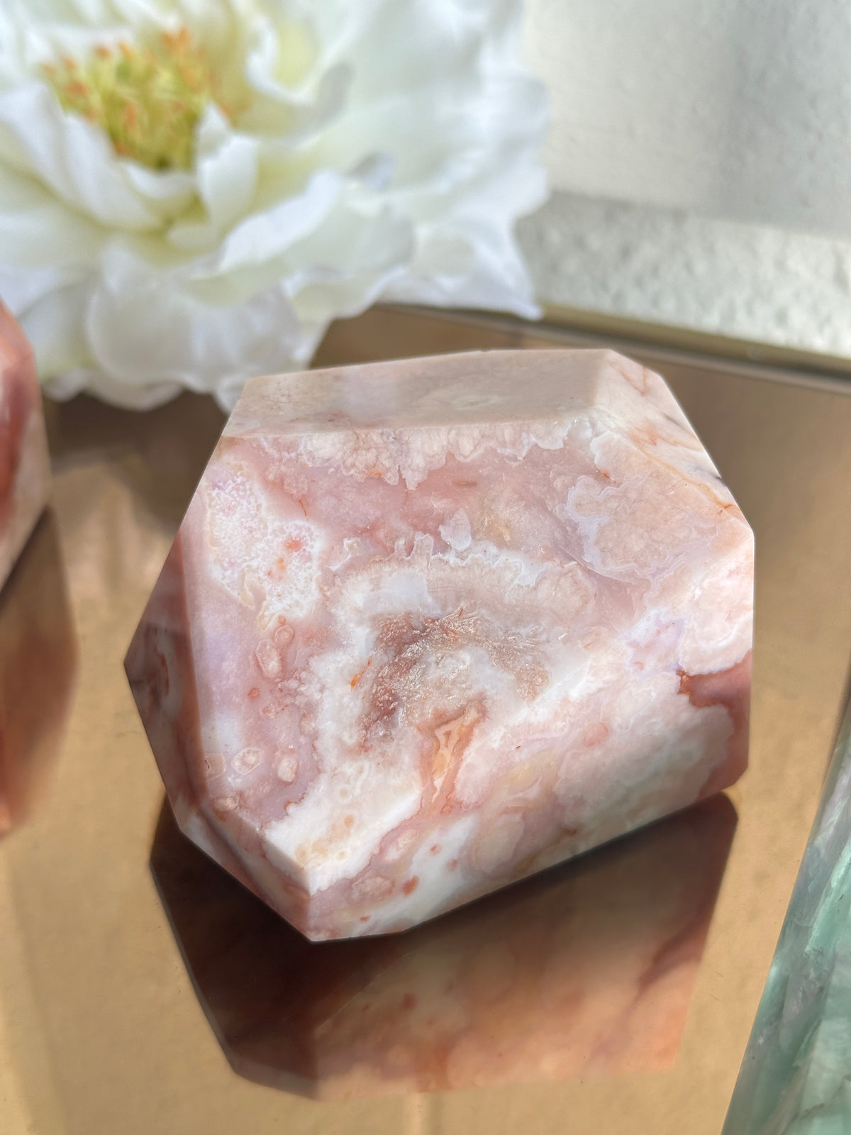 Pink Carnelian Flower Agate XL Freeform #5