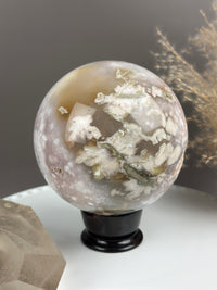 BELDA Statement Pink Amethyst x Flower Agate Sphere 4.3” // 111mm