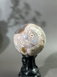 MAXI 75mm Groovy n Moody Flower Agate Sphere