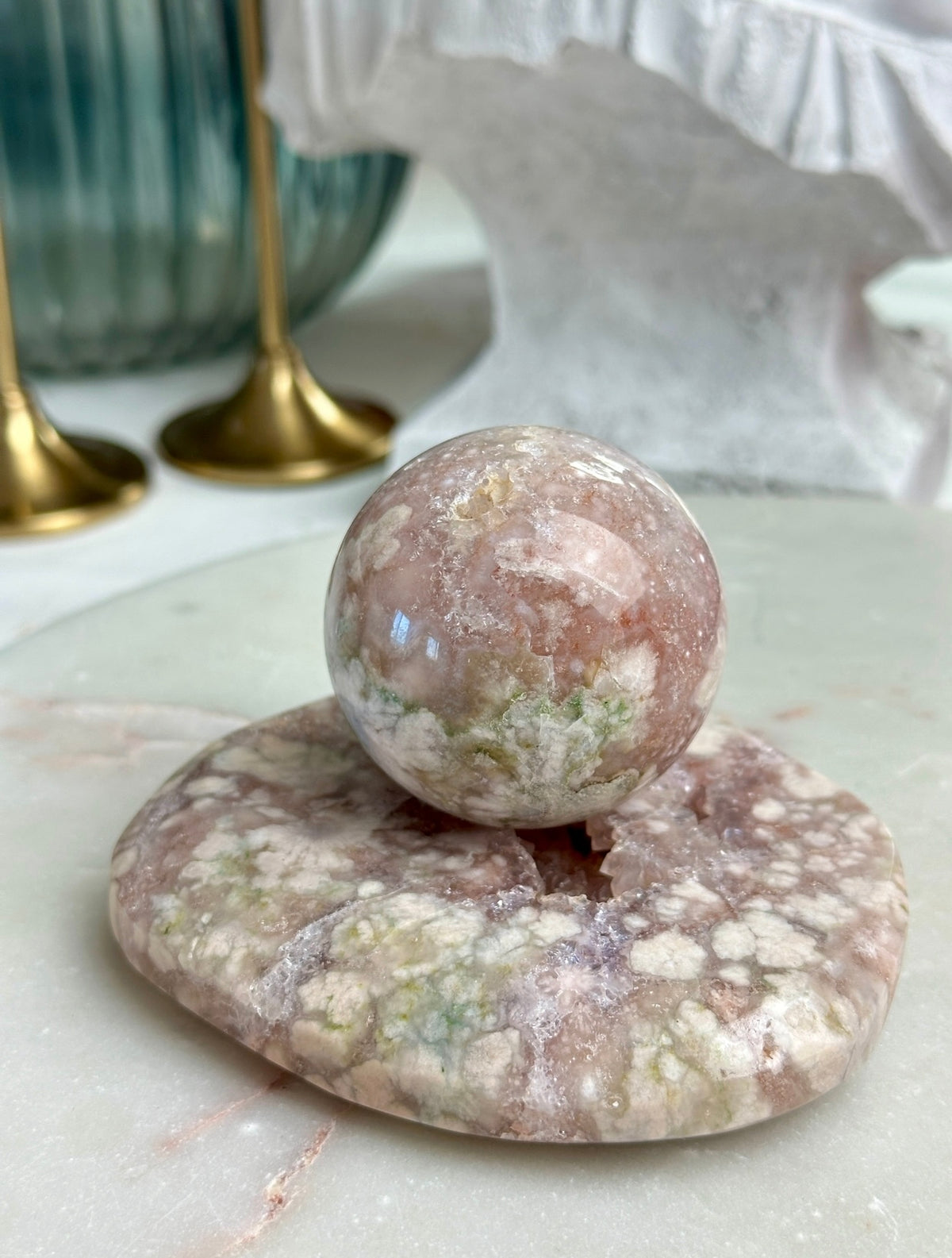 Pink Amethyst Flower Agate Sphere