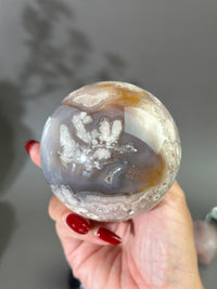 MAXI 75mm Groovy n Moody Flower Agate Sphere