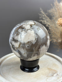 AGATHA Moody & Airbrushed Flower Agate Sphere 93mm // 3.6”