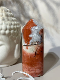 Tiffany Stone from Utah — Rare Creamy Coral Red & Pale Green Eggshell Beauty