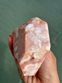 Pink Carnelian Flower Agate XL Freeform #1