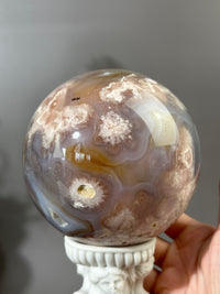 MAVIS 102mm Moody n Groovy Statement Flower Agate Sphere