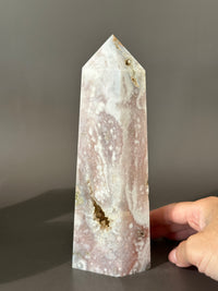 CINDY Pale Pink Amethyst Flower Agate 7.5” tower