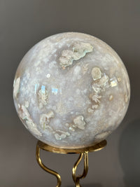 CINDERELLA Pale Pink Quartzy Flower Agate Statement Sphere 135mm