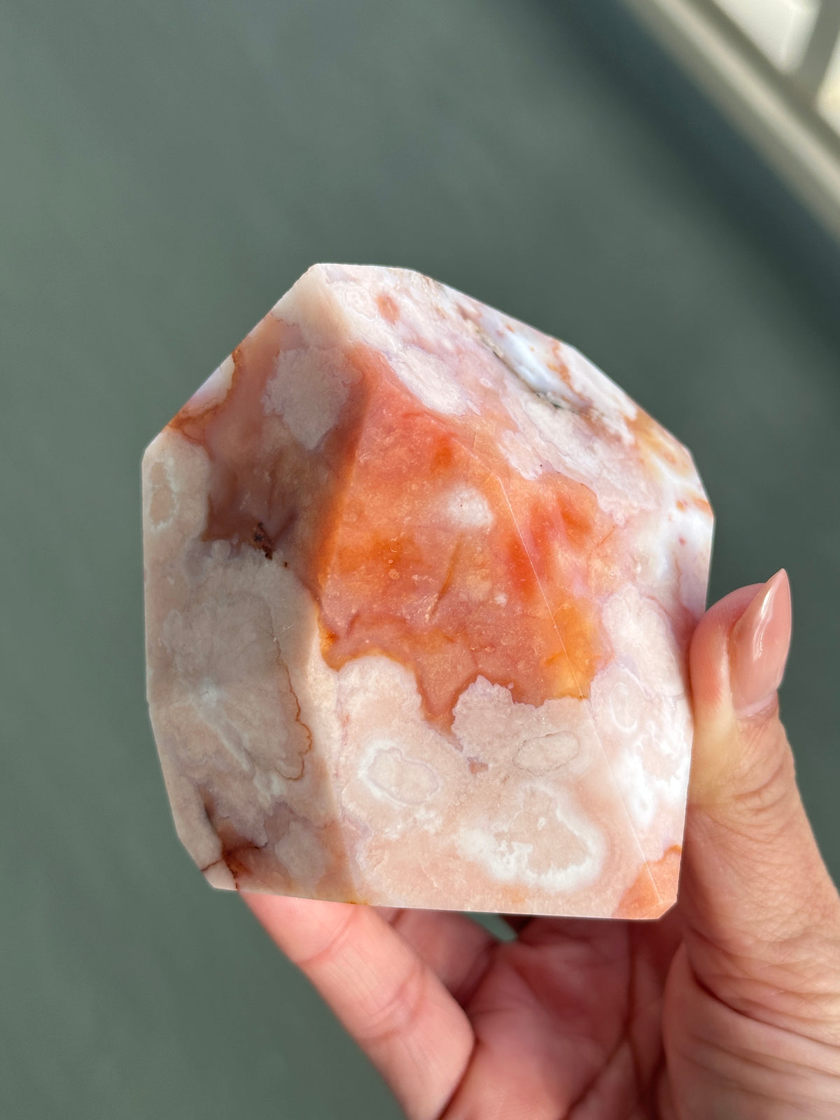 Pink Carnelian Flower Agate XL Freeform #5
