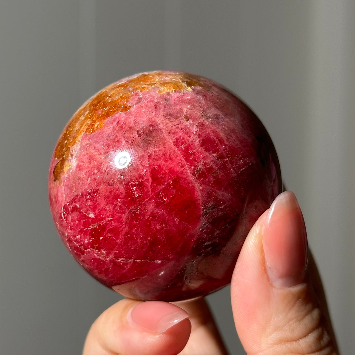Gemmy Red Rhodonite Sphere