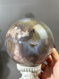 MAVIS 102mm Moody n Groovy Statement Flower Agate Sphere